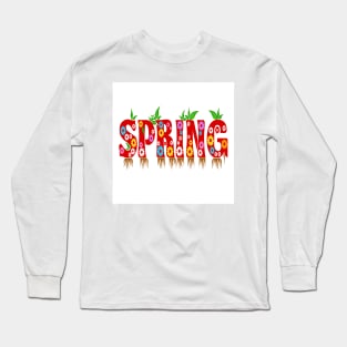 Text Spring with flowers Long Sleeve T-Shirt